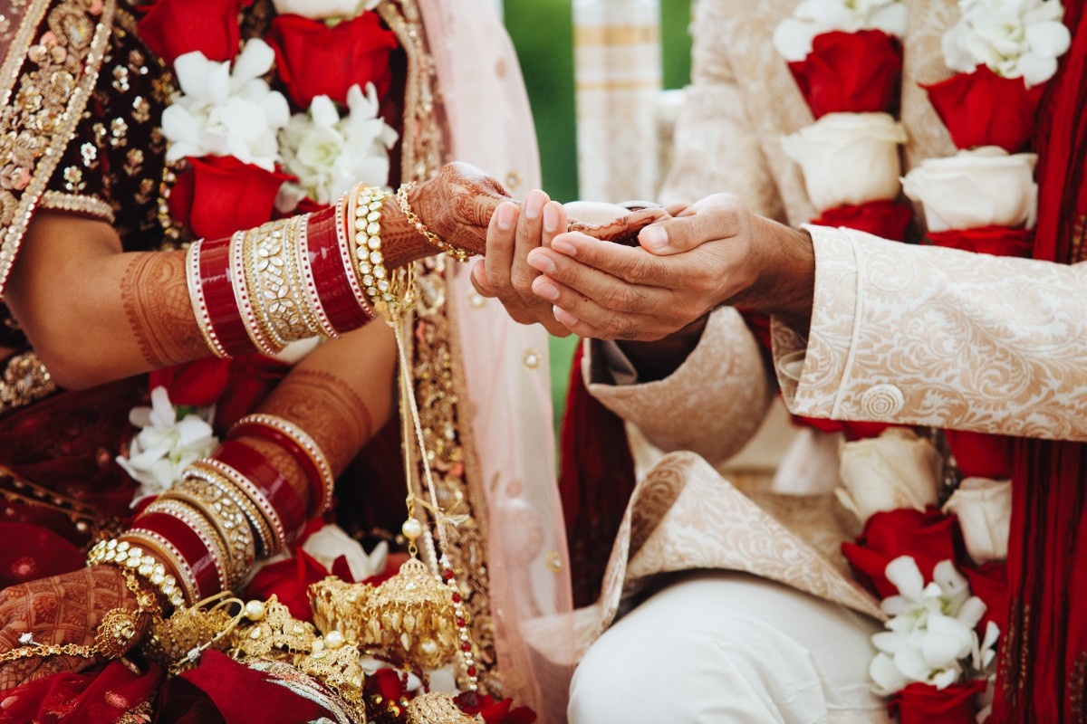Traditional Gujarati wedding ceremony with cultural elements